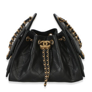 Chanel 26P Black Quilted Caviar Mini Chanel 25 Hobo Handbag